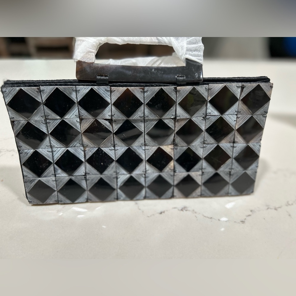 NEW Retro 70’s Lucite Checkerboard Clutch Purse 9”